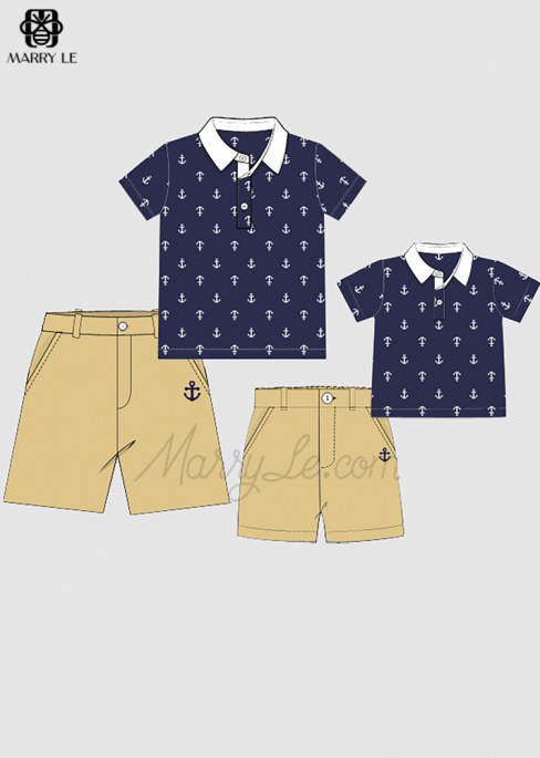 PRINTED ANCHOR DADDY AND BOY SET - MD387